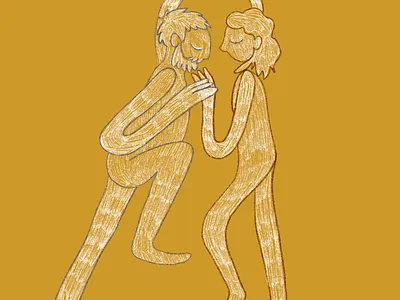 Merging of souls illustration procreate sketch