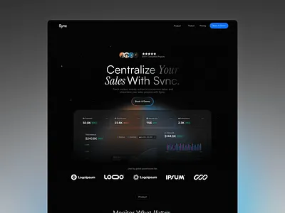 Sync Template craftwork dark design glow landing landing page sync template ui
