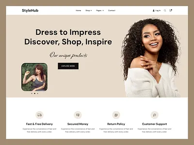 Ecommerce Website Landing Page fashion websites