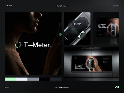 T—Meter® • Logo Design & Branding banner brand brand identity branding health healthtech identity logo logo design logotype medical device medicine product symbol thermometer visual identity webdesign
