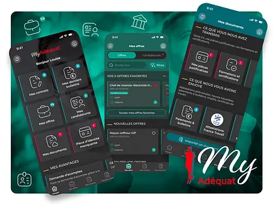 My Adéquat app daily tool flutter mobile my adéquat temporary workers ui design ux design