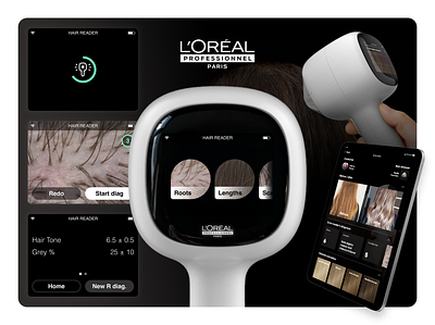 HAIR READER IHM - UX/UI device hair reader ihm inovation loréal pro ui design ux design