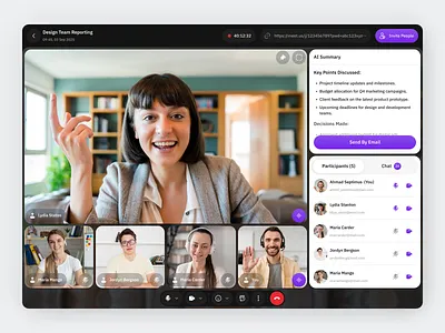 Video Conference App Exploration app call chat clean design faces fireart live meet stream ui ux video