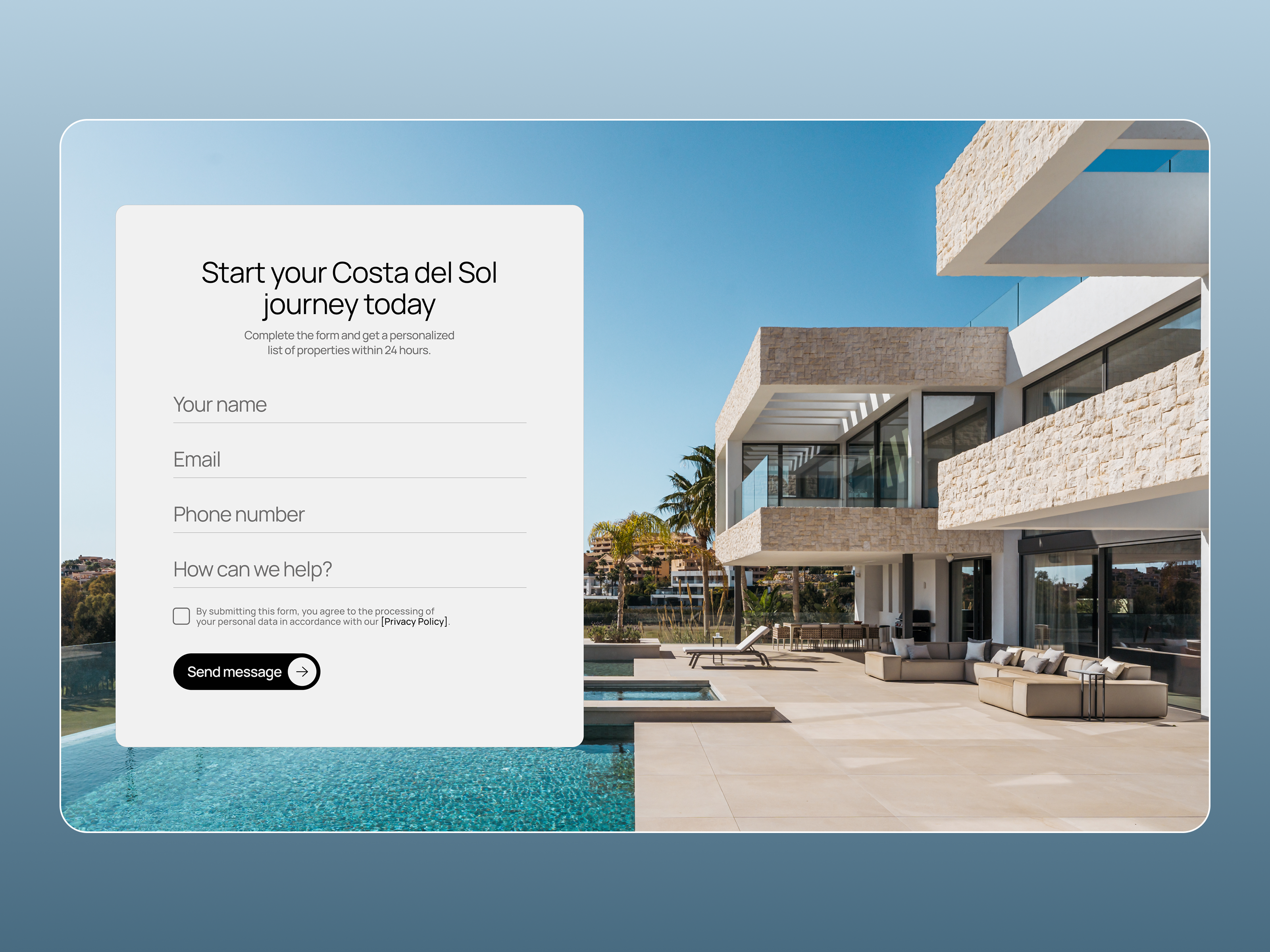 Example of Real Estate Contact Form