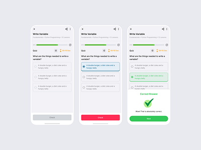 Learning App Quiz app quiz mobile app quiz ui design