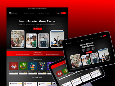 EdTech Platform UI — Modern, Bright & Motivational adobe app redesign branding dark design edtech education figma illustration logo ui ux xd