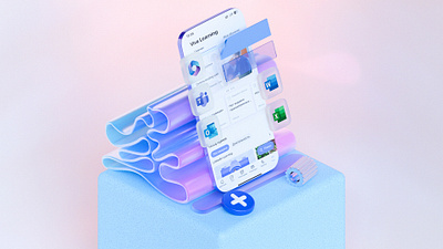 Microsoft 365 - 3D illustrations 3d 3d blender 3d design 3d illustration blender branding digital art glass illustration microsoft microsoft 365