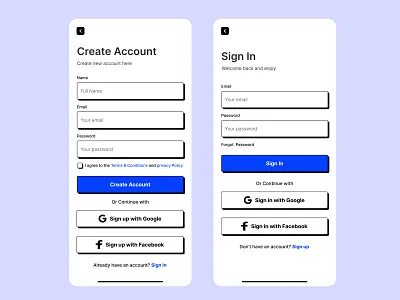 signup sign In Pages my first project daiilyui dailyui1 loginform mobileui registrationform sicialsignin signin signup socialsignup uiux
