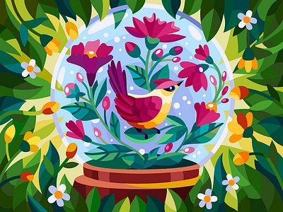 Glass Ball bird black branding design graphic design illustration logo t shirt ui ux vector