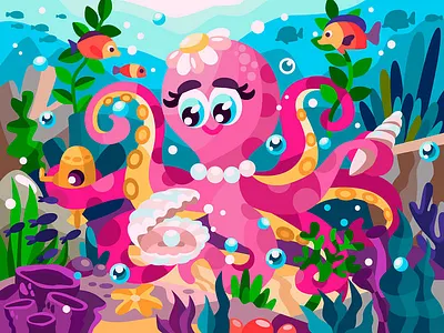 Cute octopus black branding design graphic design illustration logo t shirt ui ux vector