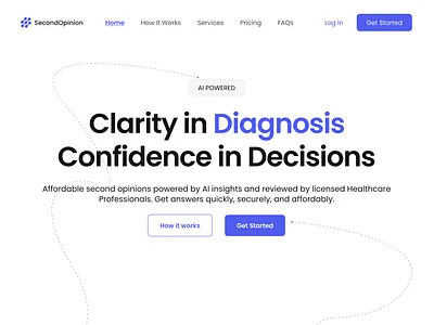 SecondOpinion Hero Section design logo typography ui ux website