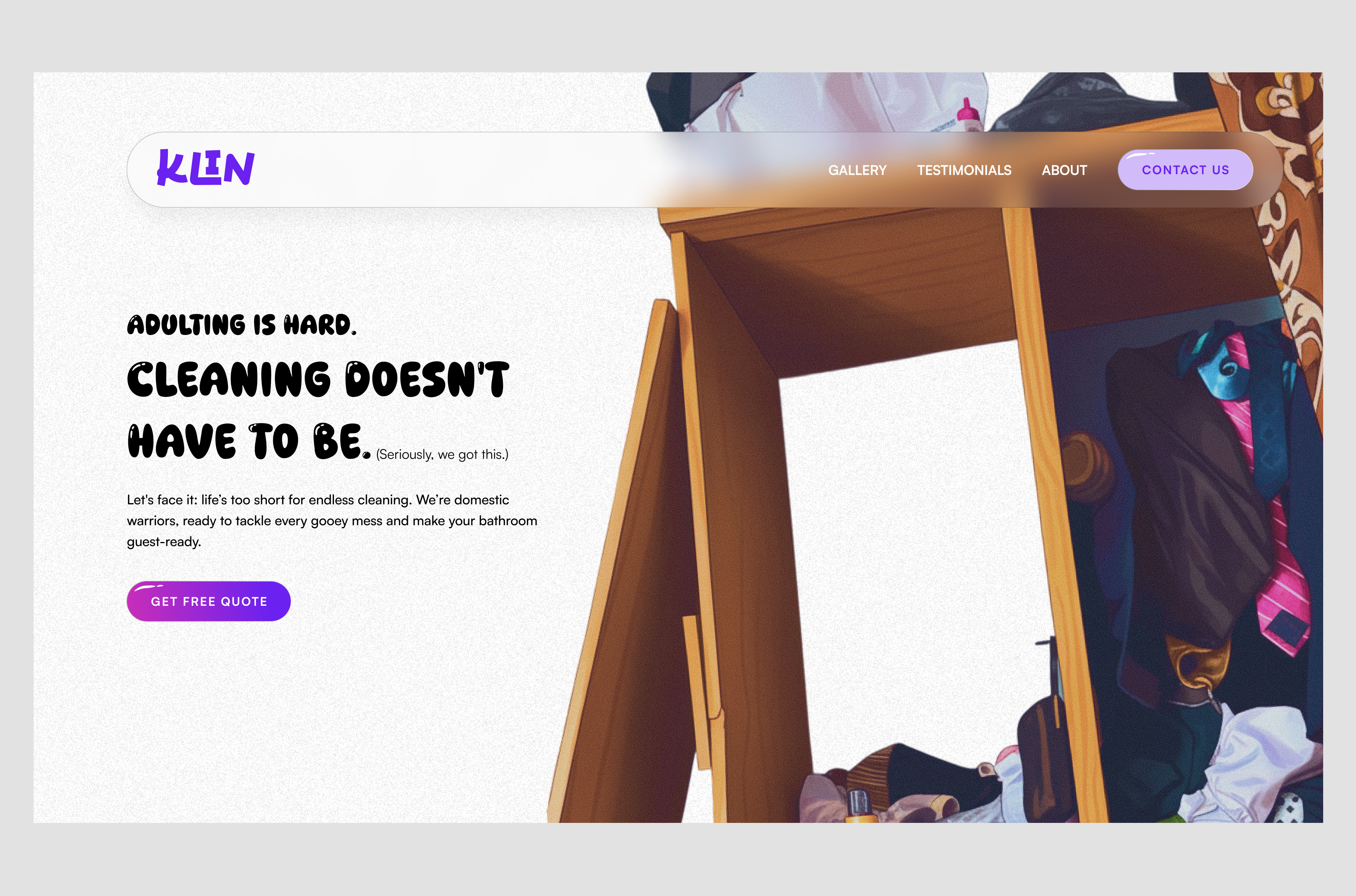 KLIN - A house cleaning agency website design graphic design icon illustration typography ui ux