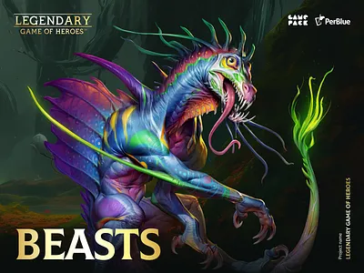 Legendary: Games of Heroes - Game Characters (Beasts) 2d art 2d characters 2d game art beast beasts character character art character creation character design characters creatures game art game character game characters game illustration gaming illustration monster monsters mythical creature