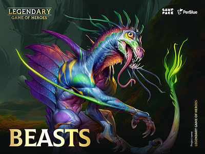 Legendary: Games of Heroes - Game Characters (Beasts) 2d art 2d characters 2d game art beast beasts character character art character creation character design characters creatures game art game character game characters game illustration gaming illustration monster monsters mythical creature