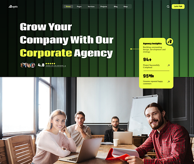 Corporate Growth Agency Website Design agencywebsite arashmesridesign branding businessgrowth cleanui corporatedesign figmadesign landingpage moderndesign ui uidesign uxdesign webdesign webflowdesign