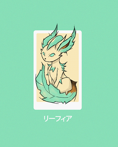 PKM TGC: Leafeon adobe fresco card carloacutis digital art illustration leafeon nintendo pokedex pokemon sketch tcgpokemon wacom