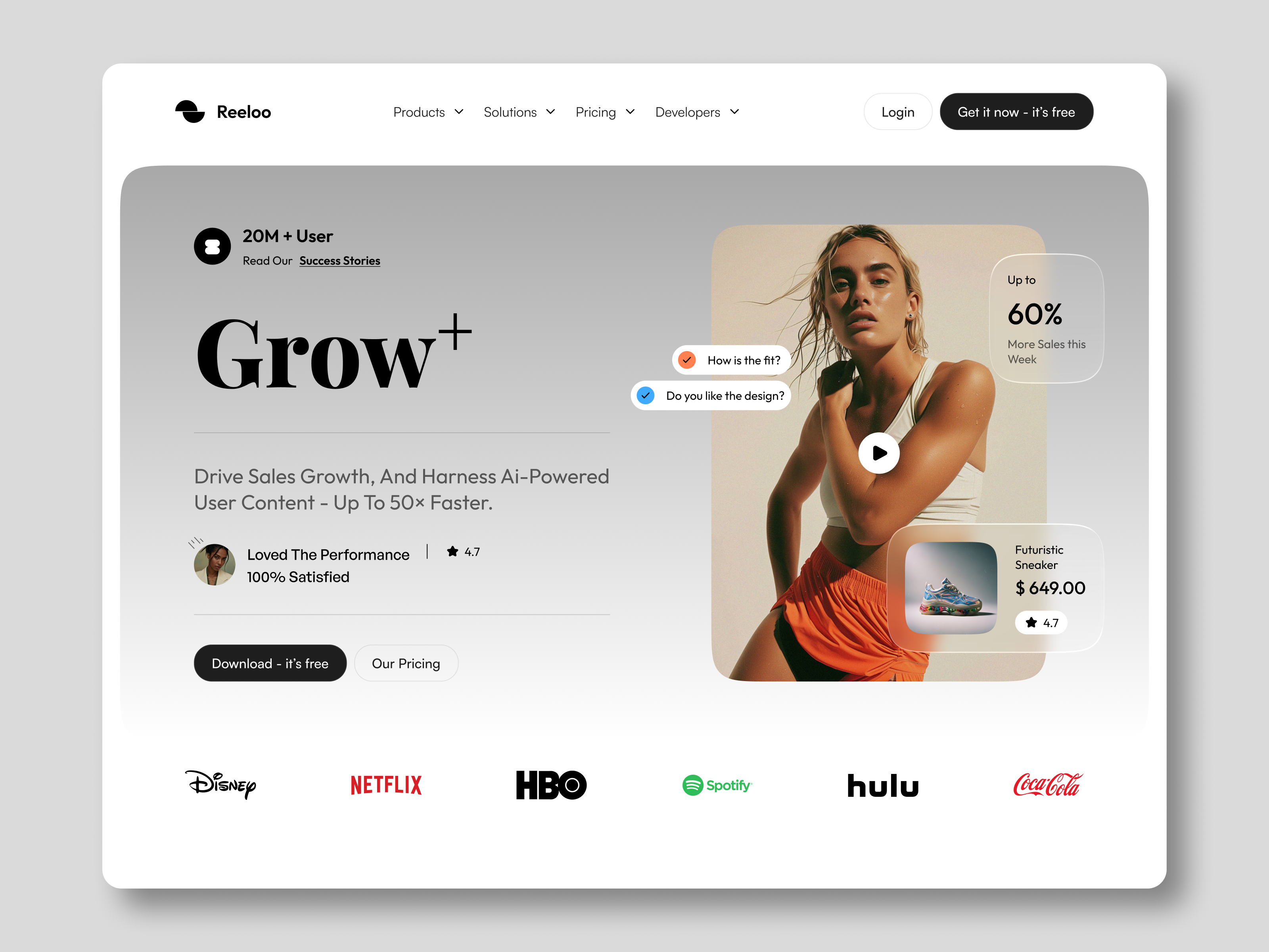 Grow Your Brand with AI — Modern Marketing Platform UI brand analytics platform