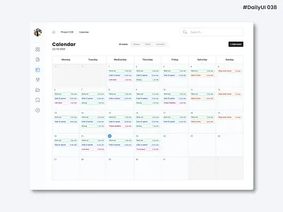 Daily UI #038 - Calendar branding calendar daily daily 100 challenge daily ui daily ui 38 dailyui date design graphic design illustration minimal modern task time timeline ui ux work year