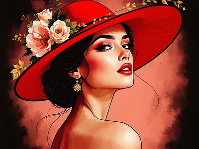 A Vibrant Lady 3d digital art illustration