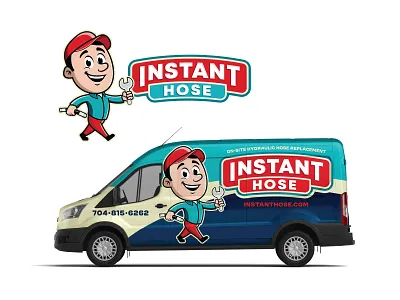 Retro Mascot Design | Van Wrap Design brand designer cartoon character cartoon mascot cute mascot home service branding hose company branding hvac company logo designer mascot designer plumbing company retro mascot truck wrap truck wrap designer truck wraps van wrap van wrap design van wraps vehicle wraps vintage mascot wrap designer