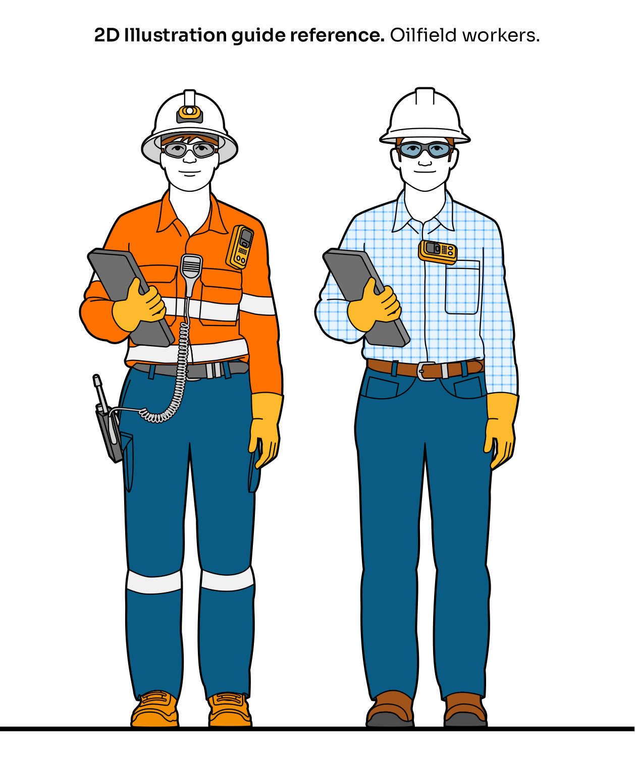 Oilfield workers illustration for a guide illustration illustrator vector