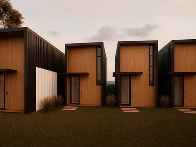 Container Chalet 3d graphic design