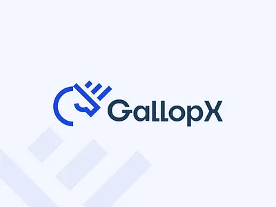 GallopX fintech logo animal logo branding custom logo economy fintech geomectric horse horse logo illustration logo minimal shape vector