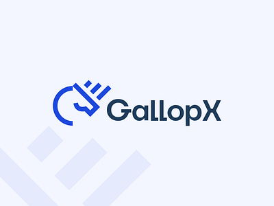 GallopX fintech logo animal logo branding custom logo economy fintech geomectric horse horse logo illustration logo minimal shape vector