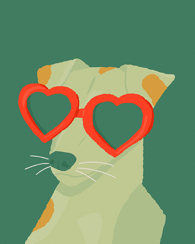 jack russell heart sunnies illo illustration