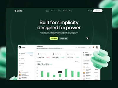 Credo - Fintech SaaS Website animation banking banking app fintech fintech design fintech website hr rumen illustration landing landing page landing page design saas saas design ui ux web web design website website design
