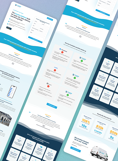 Landing Page for Curbside Laundries, a Laundromat Software b2b saas landing page landing page design ppc saas