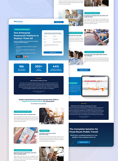 Landing Page for Ecolane, a Paratransit Software b2b saas landing page landing page design ppc saas
