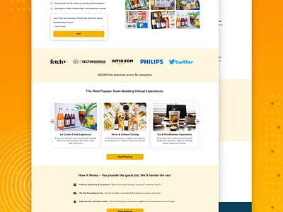 Landing Page for Unboxed Experiences, a Virtual Event Company b2b saas landing page landing page design ppc saas