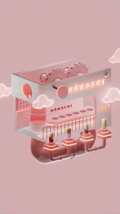 3D Animation for Momochi Egypt 3d animation b3d blender branding design graphic design illustration motion graphics ui