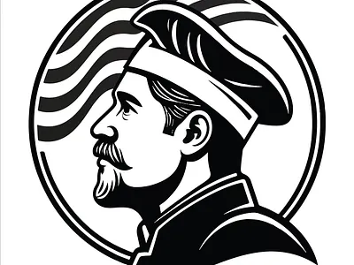 Bacon vector art silhouette logo design black and white illustra vector