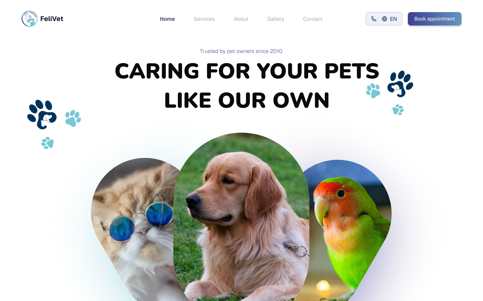 Pet Clinic Landing Page ai ai design clinic landing page pet petshop vet