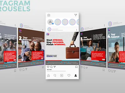 Instagram carousels for EB Properties flier graphic design social media design