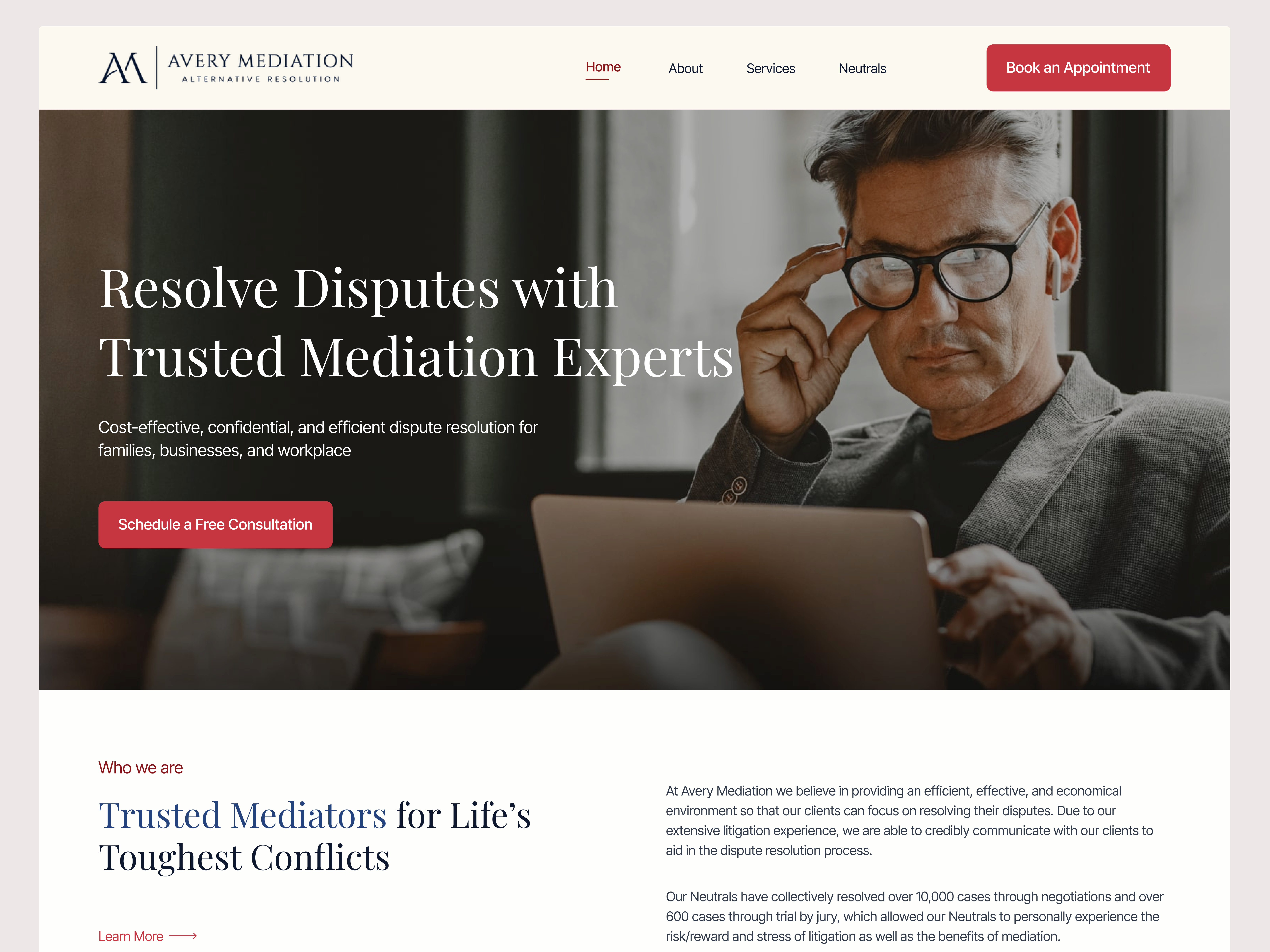 Example of Law Firm & Mediation Website Design ⚖️