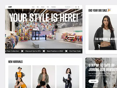 Klamby - Online Fashion Store Website casual clothing e commerce ecommerce fashion jacket jeans landing page marketplace minimalist online product shirt shop store style ui ux web design website