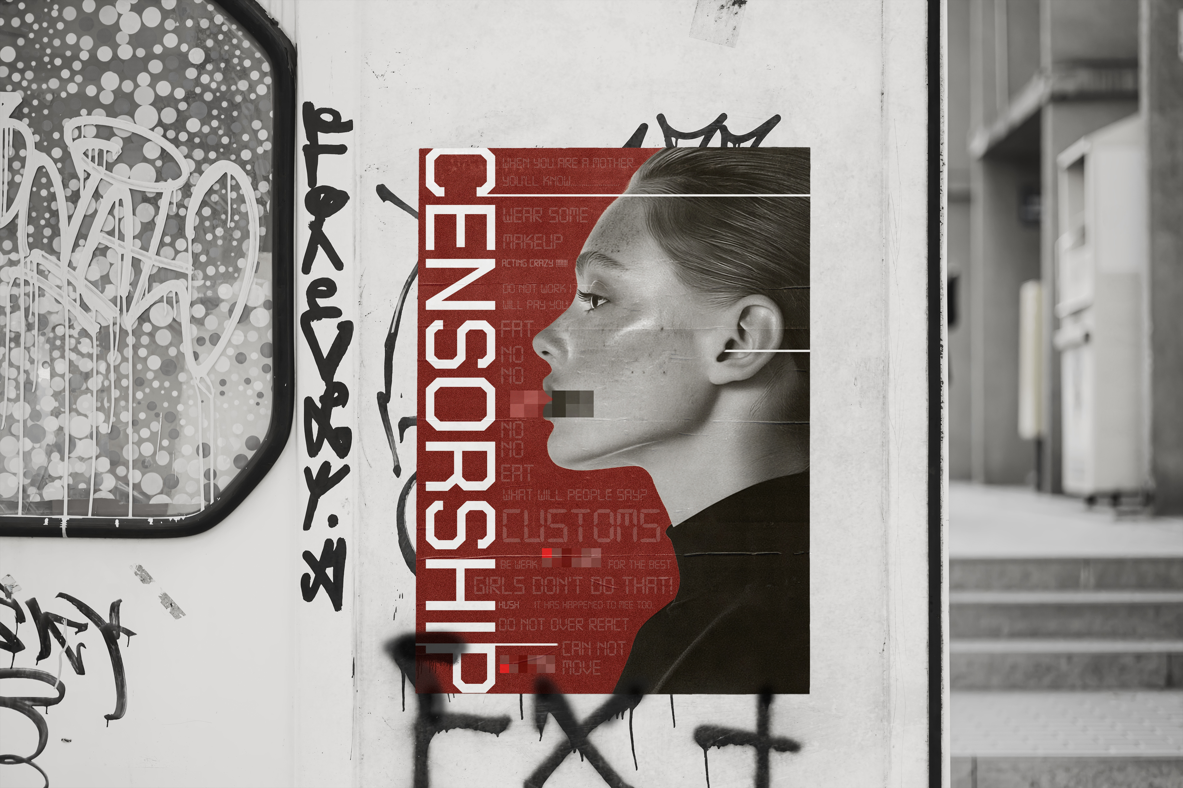 Censorship Poster graphic design poster woman
