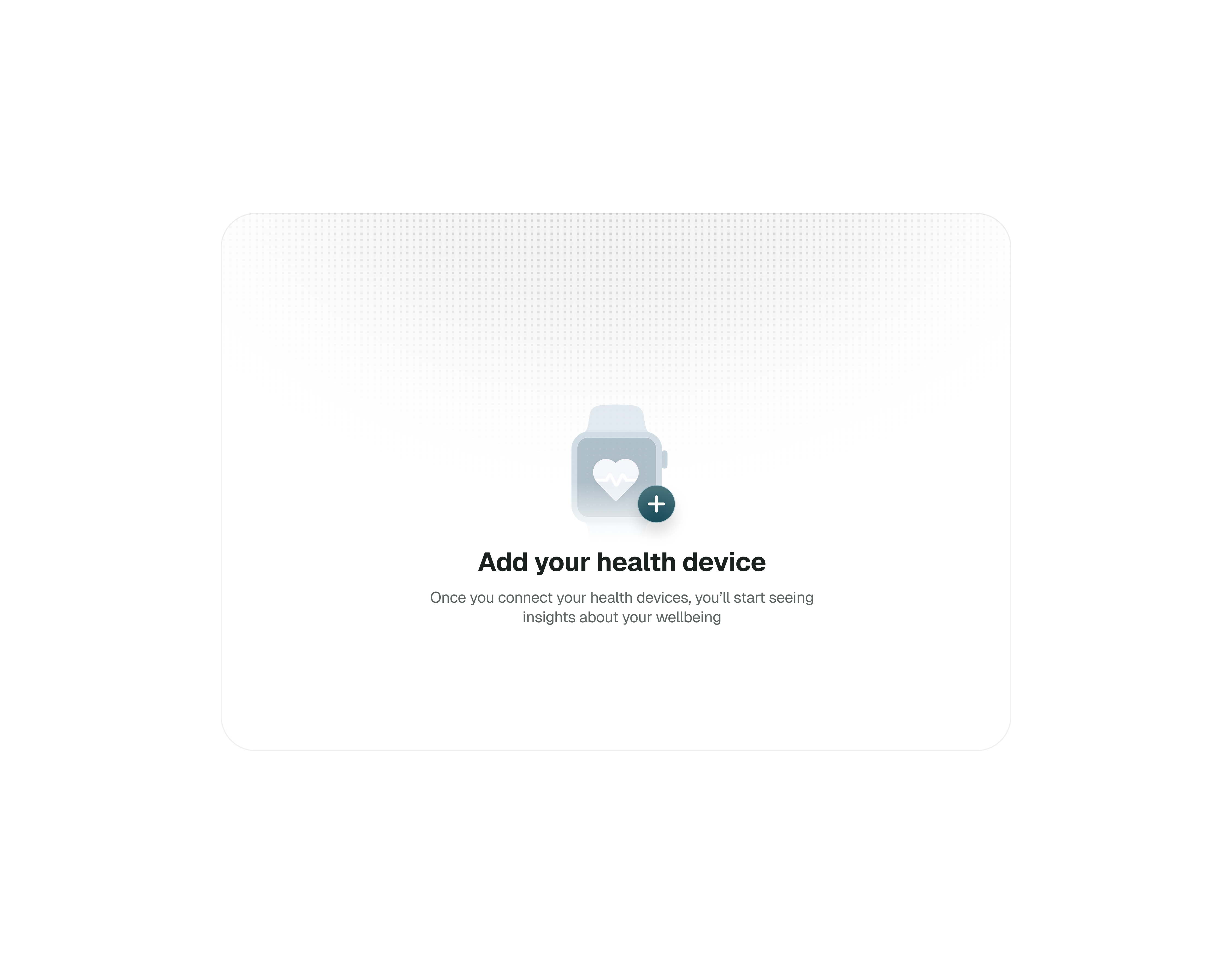 Empty state for a wellbeing app dashboard design empty empty state green health state ui ux web design