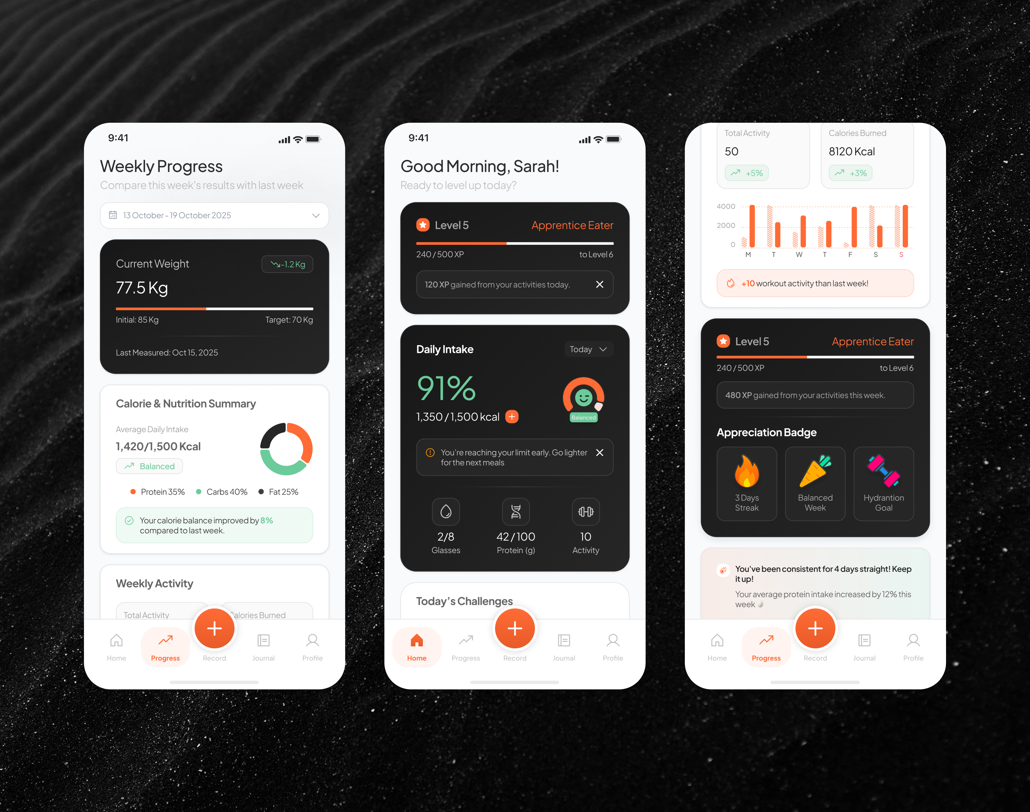 Example of NutriKuest - Health & Wellness App