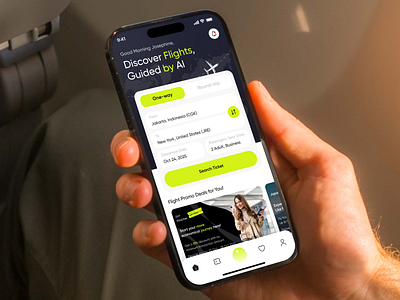Flyra – Flight Booking App ai ai booking ai chat ai flight booking airplane booking booking app booking flight clean design flight app flight booking minimalist mobile app mockup modern app plane travel app ui