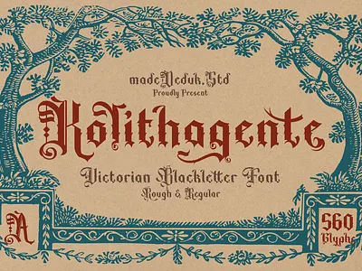 Kolithagente Blackletter Font blackletter book cover font brand identity classic blackletter display typeface elegant typeface headline typeface historical font invitation font logotype metal font modern blackletter tattoo font typography vintage typeface web font wedding typeface whiskey font label