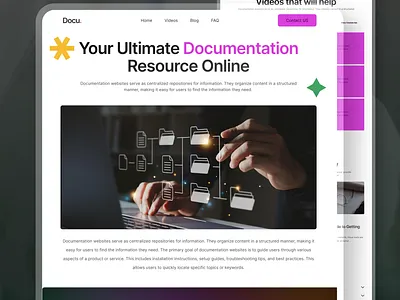 Documentation Platform Website landing page ui ux website design