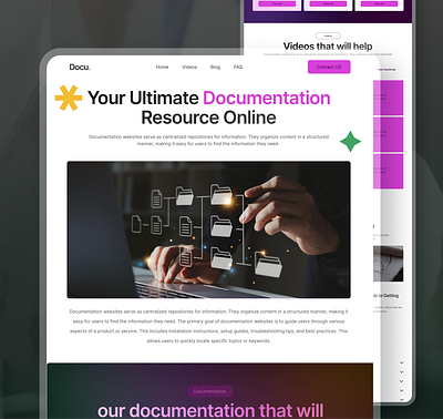 Documentation Platform Website landing page ui ux website design