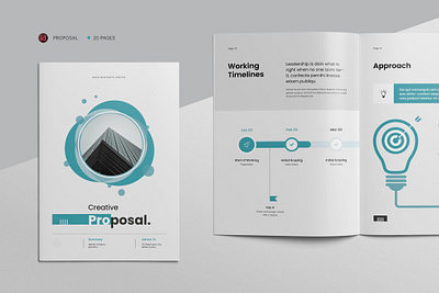 Creative Proposal Template a4 brochure business case creative graphic design indesign infographics proposal serivce study timeline