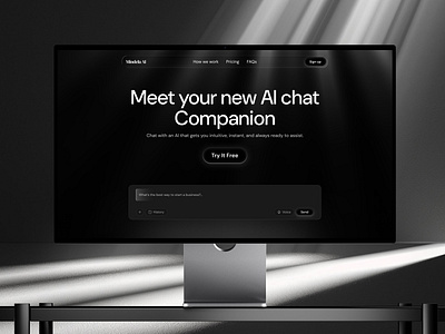 AI Chat bot Website - Hero Section aiwebsite chatbot darkmodeui design hero section product saasdesign ui ui ux website design