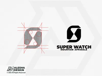 Super Watch Logo Design for Sale apparel awesome branding design flat logo initial initials logo luxury minimalistic modern mountain s initial s logo startup stopwatch super time timer watch