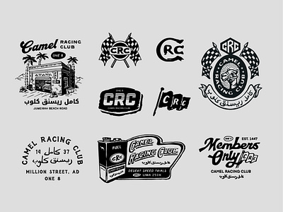 One8 | Camel Racing Club Capsule Collection apparel identity brand illustration branding capsule collection classic racing vibe desert heritage dune culture graphic collection graphic design illustration logo logo exploration middle east design motorsport culture racing graphics retro badge design retro fashion streetwear design vintage racing style vintage typography